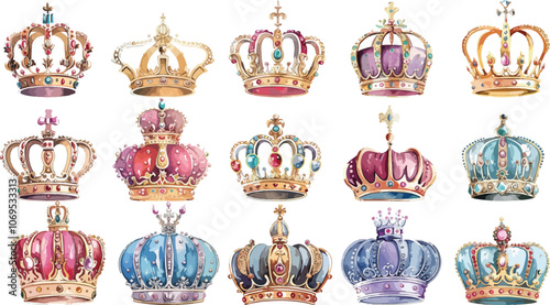 crown watercolor clipart