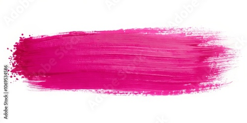 A Lush Swatch of Vibrant Pink Paint Splashed Across a Pristine White Background, Creating a Striking Visual Contrast