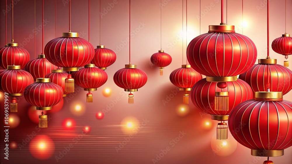 Abstract Chinese New Year Background Featuring Vibrant Red Lanterns and Elegant Design Elements for Festive Celebrations with Ample Copy Space Abstract Chinese New Year Background Featuring Vibrant Red Lanterns and Elegant Design Elements for Festive Celebrations with Ample Copy Space