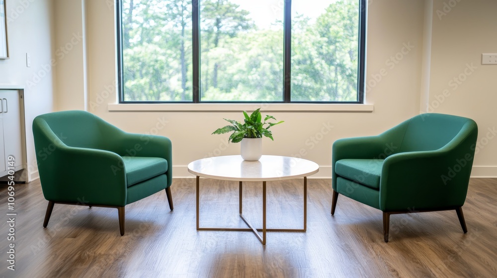 Tranquil Office Lounge for Mindfulness and Burnout Recovery