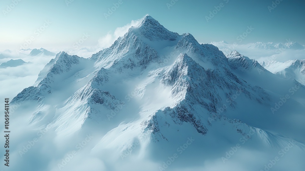 Obraz premium A digital elevation model of steep mountain peaks is created from drone aerial images.