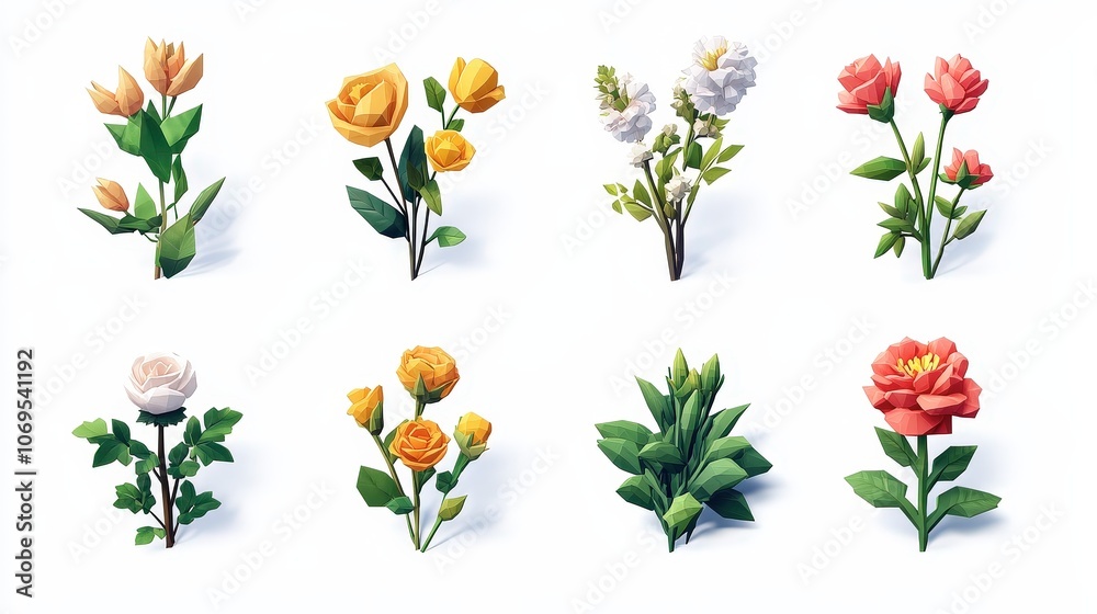 Colorful Botanical Illustrations of Various Flowers Colorful Botanical Illustrations of Various Flowers