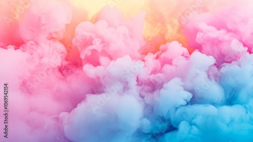 Enchanting Glow: Softly Illuminated Smoke Clouds