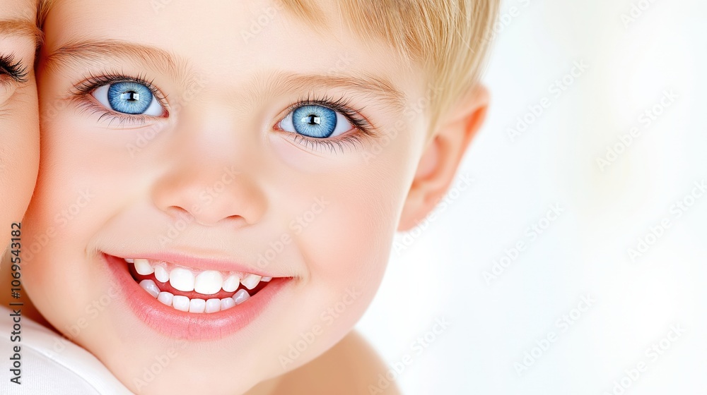 Joyful child with bright blue eyes and radiant smile Joyful child with bright blue eyes and radiant smile