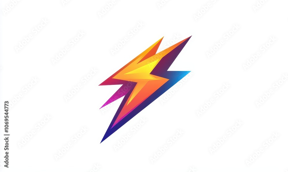 A modern logo featuring a stylized lightning bolt with sharp angles and bold contrasting colors on a white background. A modern logo featuring a stylized lightning bolt with sharp angles and bold contrasting colors on a white background.
