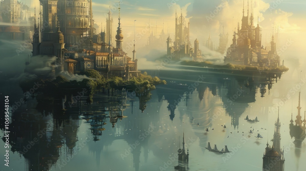 A city that seemed to have been built upon a network of floating islands its buildings appearing to hover above the water like ethereal apparitions. A city that seemed to have been built upon a network of floating islands its buildings appearing to hover above the water like ethereal apparitions.