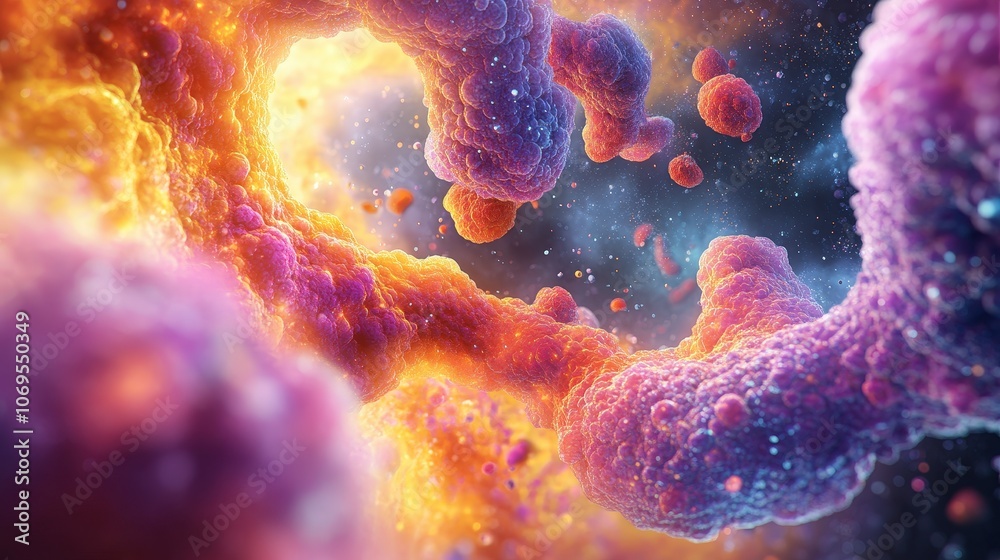 Vibrant Microscopic View of Intricate Cells Vibrant Microscopic View of Intricate Cells