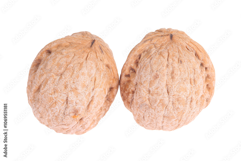 Walnuts are isolated on a white background, Walnuts are isolated on a white background,