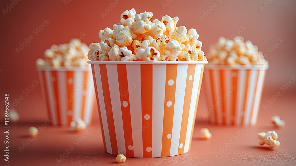 A mockup of a paper bucket for popcorn or chicken wings, presented in a 3D rendering, emphasizes fast-food packaging design. A mockup of a paper bucket for popcorn or chicken wings, presented in a 3D rendering, emphasizes fast-food packaging design.