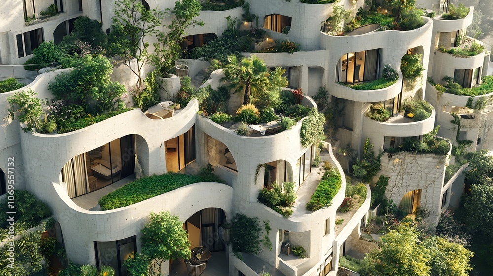 Innovative multi story residential complex featuring a distinctive ...