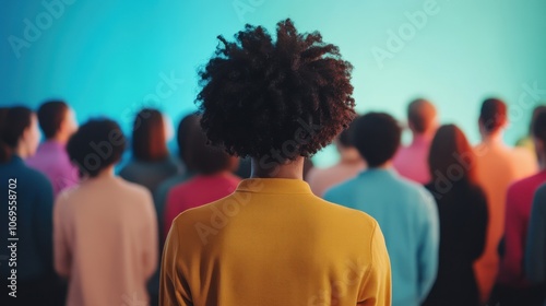 Wallpaper Mural Diverse crowd from behind view Torontodigital.ca