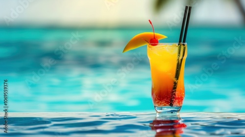 Tropical Cocktail by the Pool