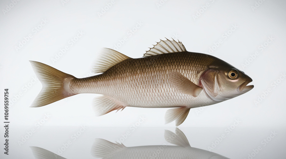 Ultra-Detailed Fish on a Solid Background, Photorealistic and Highly Textured Close-Up