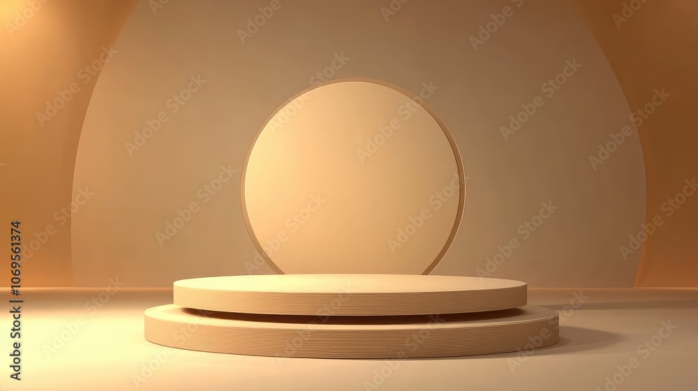 Two-Tiered Circular Platform in a Minimalist Setting