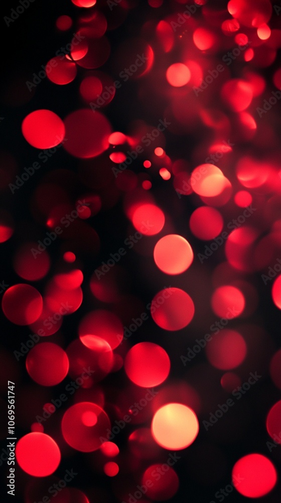 Mesmerizing red bokeh lights create a dreamy, romantic atmosphere. Blurred circular shapes dance across a dark background, evoking warmth and festive cheer. Mesmerizing red bokeh lights create a dreamy, romantic atmosphere. Blurred circular shapes dance across a dark background, evoking warmth and festive cheer.