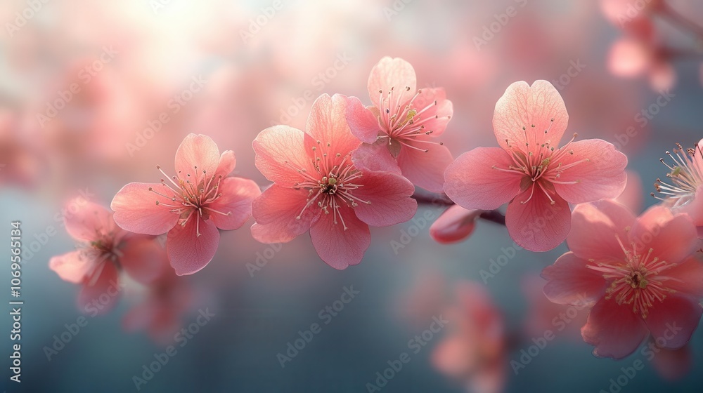 delicate pink cherry blossoms drifting softly through a sunlit spring breeze, evoking feelings of renewal and tranquility in a serene garden setting delicate pink cherry blossoms drifting softly through a sunlit spring breeze, evoking feelings of renewal and tranquility in a serene garden setting