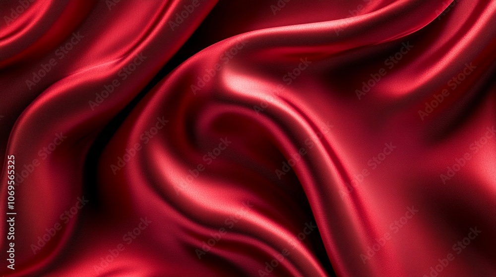Luxurious deep red satin fabric with smooth, flowing curves creates an elegant and sensual backdrop, perfect for romantic or high-end design projects. Luxurious deep red satin fabric with smooth, flowing curves creates an elegant and sensual backdrop, perfect for romantic or high-end design projects.