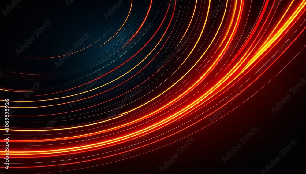 Vibrant circular light streaks on dark background with dynamic motion Vibrant circular light streaks on dark background with dynamic motion