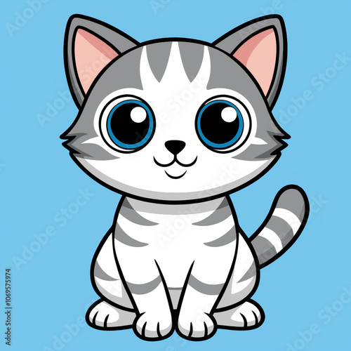 cat, cartoon, animal, kitten, pet, illustration, vector, cute, feline, domestic, mammal, kitty, fur, tail, art, fun, character, smile, animals, sitting, happy, drawing, funny, pets, small