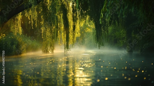 Serene Willow by the River