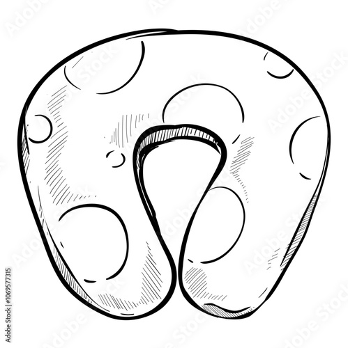 Handdrawn Neck Pillow Illustration