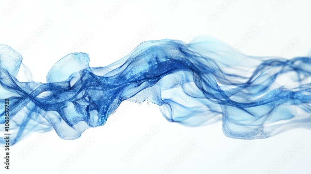 A flowing wave of translucent blue fabric, evoking movement and fluidity. A flowing wave of translucent blue fabric, evoking movement and fluidity.