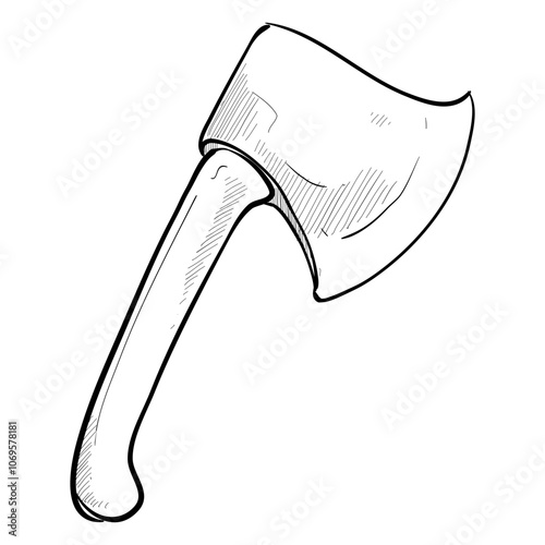 Handdrawn Firefighter Axe Illustration