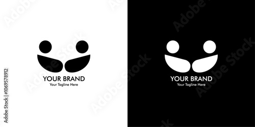 two people logo vector design