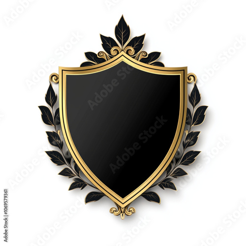 golden shield with laurel wreath