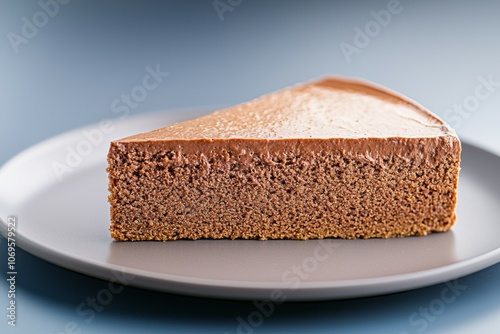 A slice of chocolate cake on a plate photo