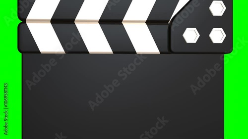3D animation transition clapper board movie
