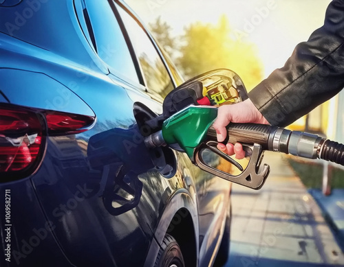 putting gas into a car AI