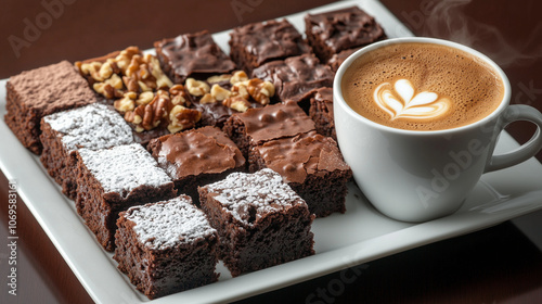 Chocolate cake and coffee