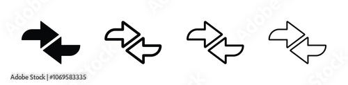 Data transfer arrows vector concepts. Transfer data arrow vector designs. Data transfer arrow icon