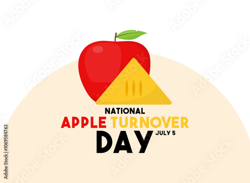 National Apple Turnover Day design vector. July 5. Flat design vector.