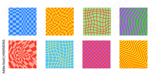 Wavy lines and psychedelic chessboard