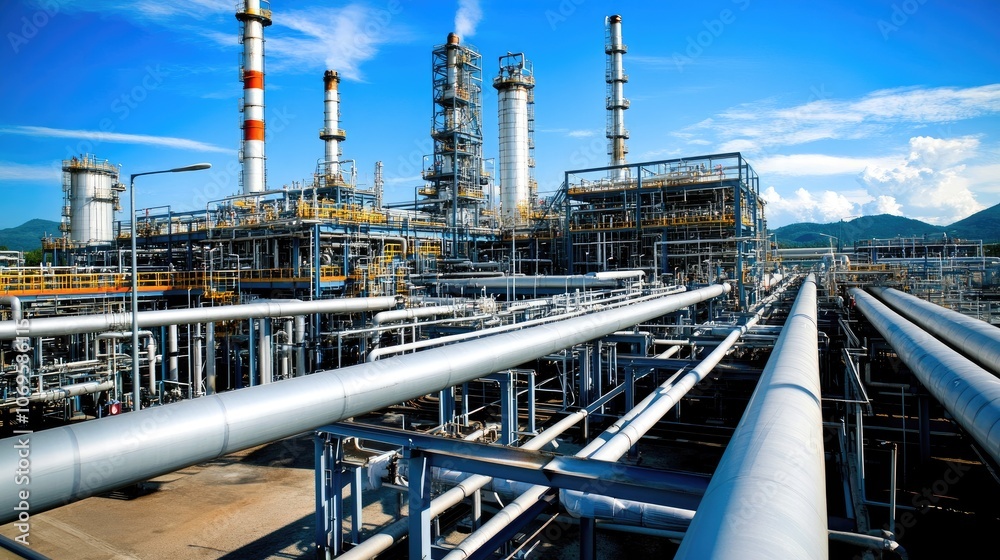 Industrial Facility with Complex Pipe Network Industrial Facility with Complex Pipe Network