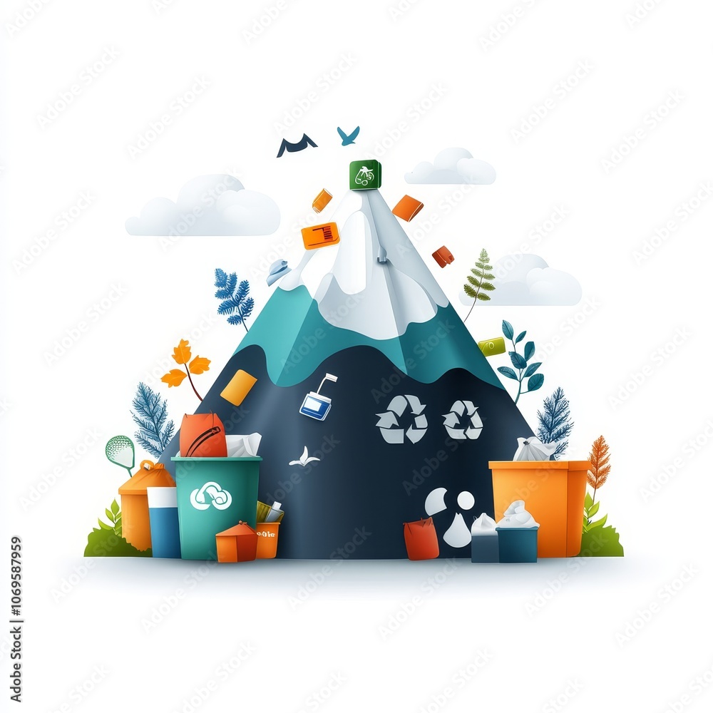 Naklejka premium Eco-friendly Waste Management Illustration Design