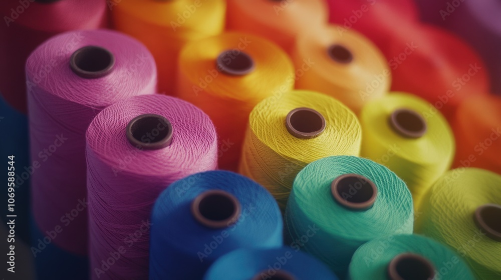 Colorful Thread Spools Rainbow Yarn Crafting Supplies Colorful Thread Spools Rainbow Yarn Crafting Supplies