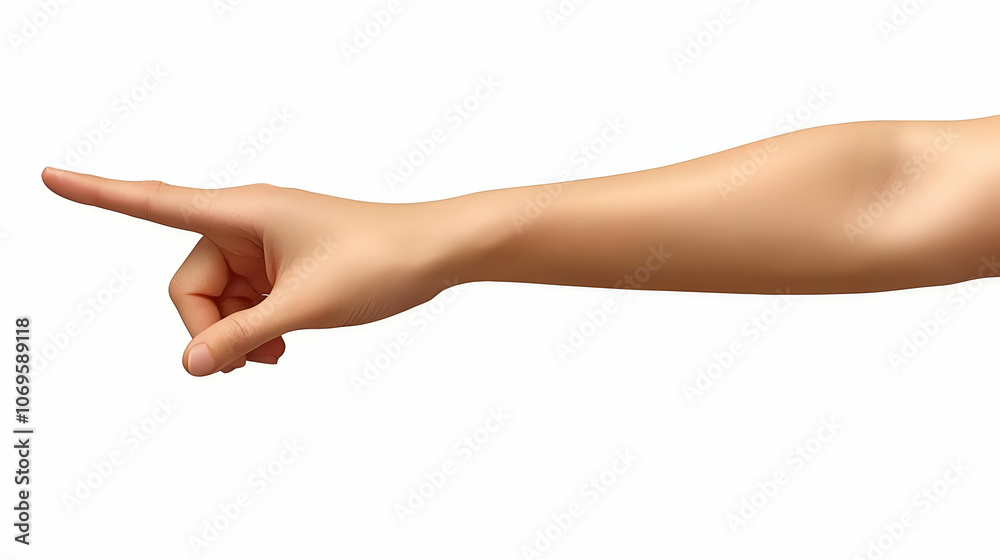 Fototapeta premium Realistic Illustration of a Hand Pointing to the Right