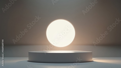 A Circular Platform Lit by an Oval Light Source