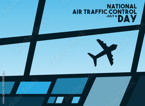 Vector Illustration of National Air Traffic Control Day. July 6. Poster, banner, card, background.