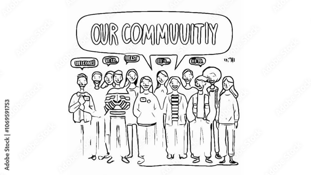 hand drawn illustration of people