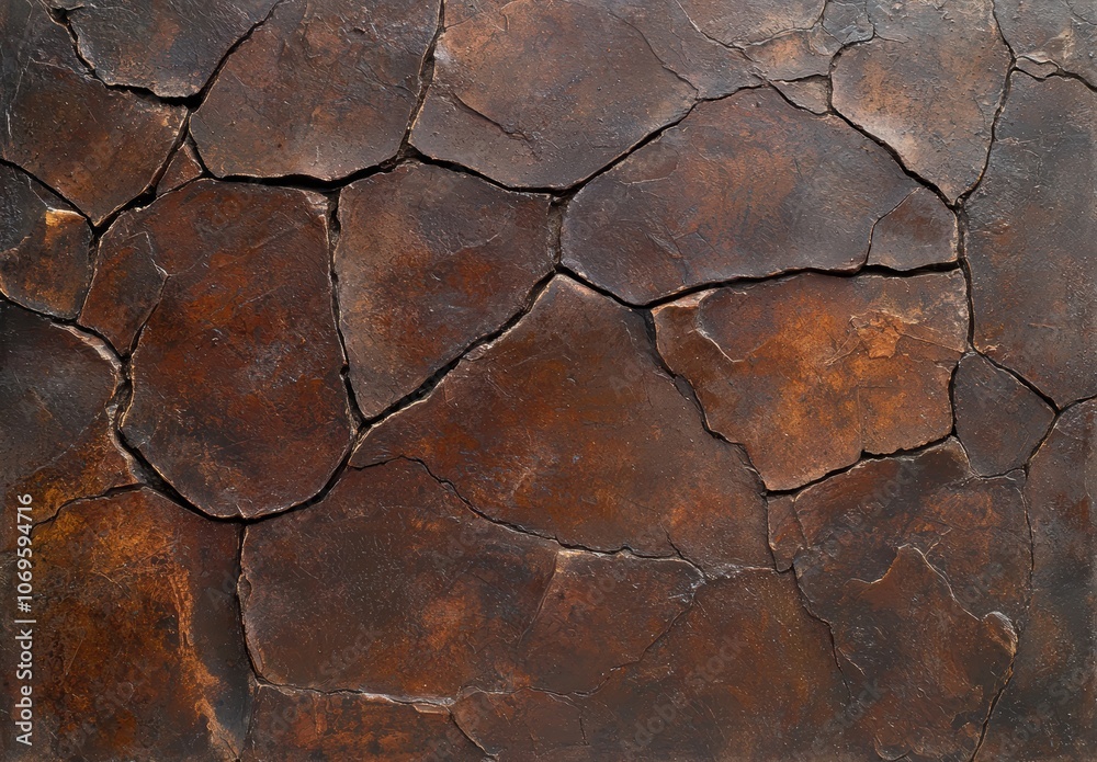 Cracked stone surface with rusty tones Cracked stone surface with rusty tones