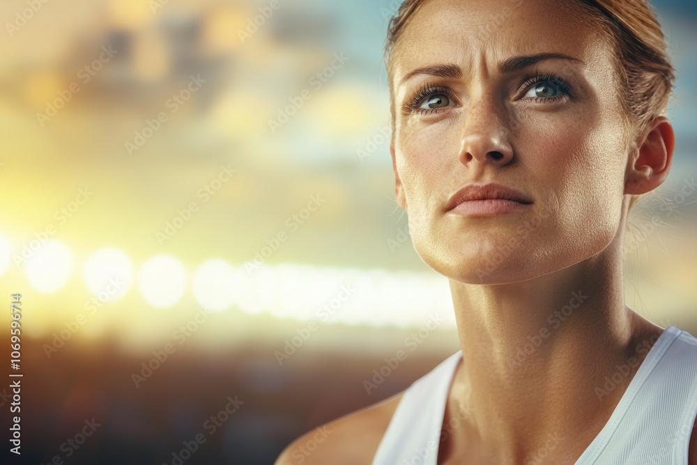A woman with a serious expression on her face A woman with a serious expression on her face