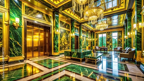 Stunning Architectural Photography: Yellow Green Black Gold Marble