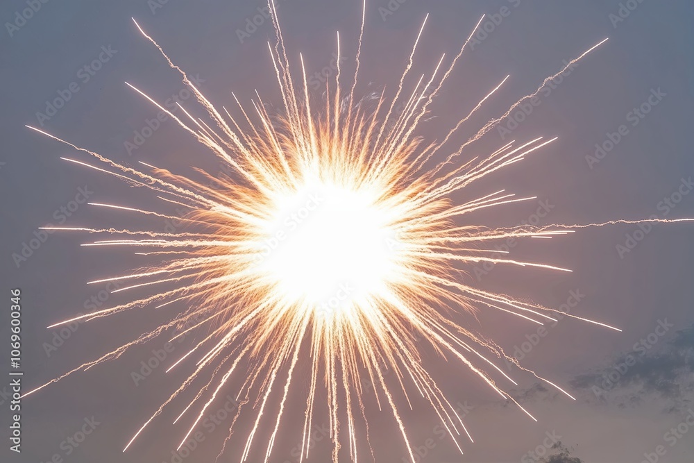 Fototapeta premium Stunning Fireball Explosion on White Background