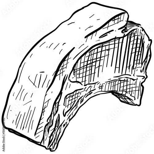 tomahawk meat handdrawn illustration