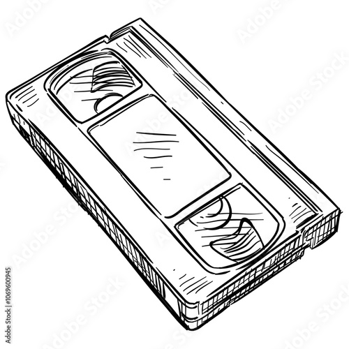 radio tape handdrawn illustration