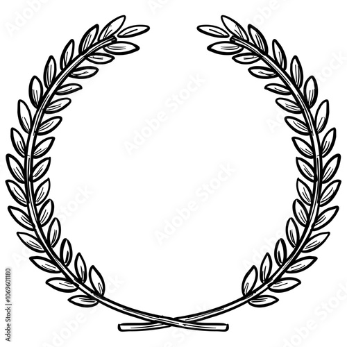 laurel wreath handdrawn illustration